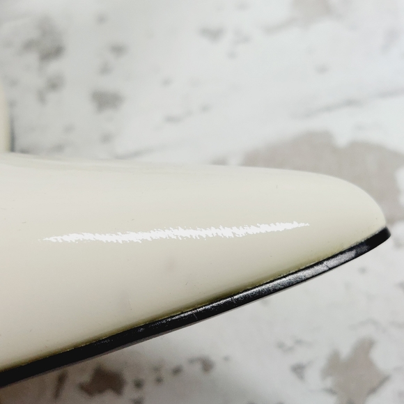 New Marc Fisher White Patent Leather Pointed Toe Slingback Heels V193 - Picture 13 of 14